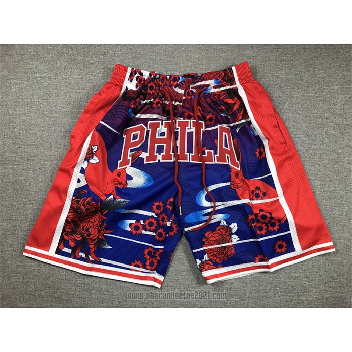 Pantalone Philadelphia 76ers Lunar New Year Mitchell & Ness Just Don Rojo
